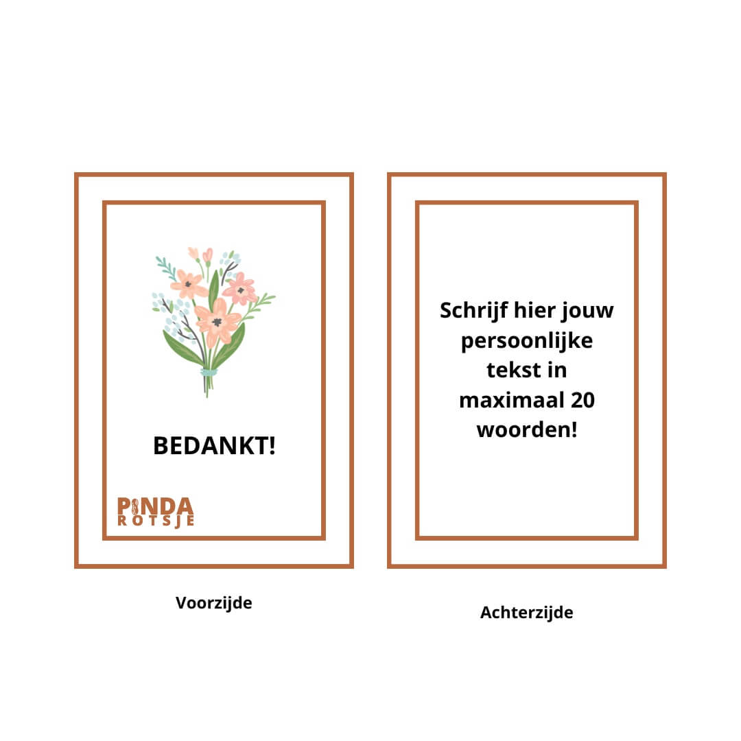 Bedankt cadeau gepersonaliseerd