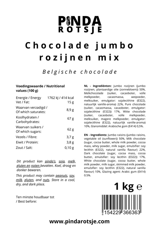 Chocolade rozijnen mix 1 kg