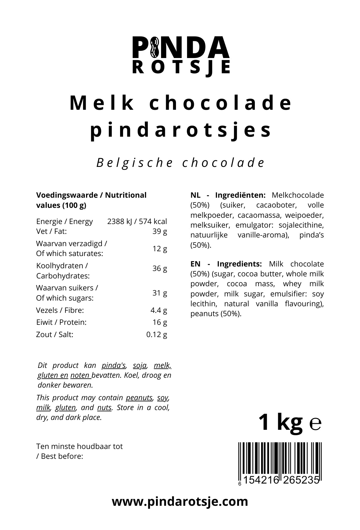 Pindarotsjes melk 1 kg