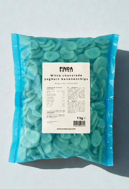 Witte chocolade yoghurt bananenchips 1 kg